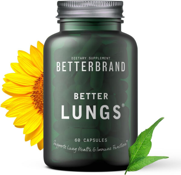 Betterbrand BetterLungs Daily Respiratory Health Supplement (60 Capsules) | with Mullein Leaf for Lung Health, Allergy, Sinus, and Mucus Relief - Image 10