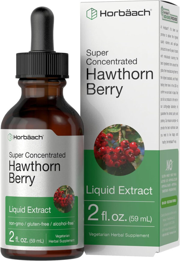 Hawthorn Berry Extract Liquid Tincture, 2oz  Alcohol Free by Horbäach