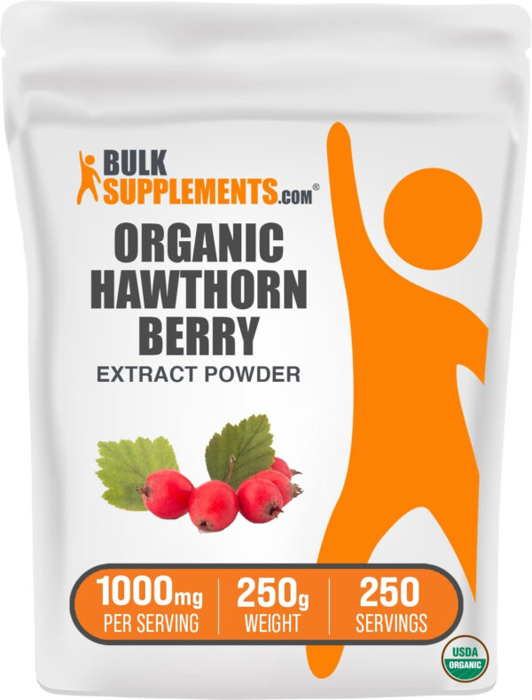 Hawthorn Berry Extract Powder, Organic 250g by BulkSupplements.com