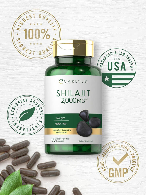 Carlyle Shilajit Capsules | 2000mg | 90 Count | Non-GMO and Gluten Free - Image 6