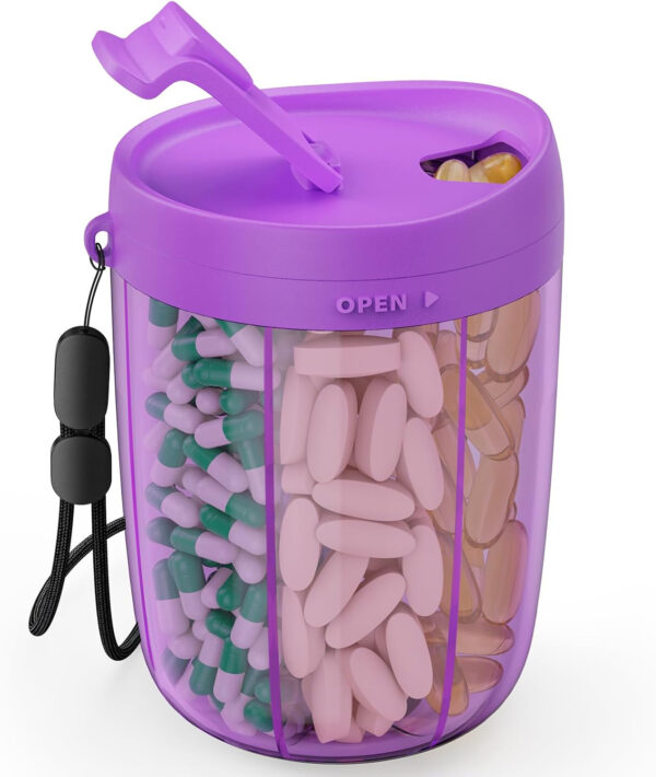 Large Supplement Organizer Bottle - 6 in 1 Pill Dispenser - Image 17