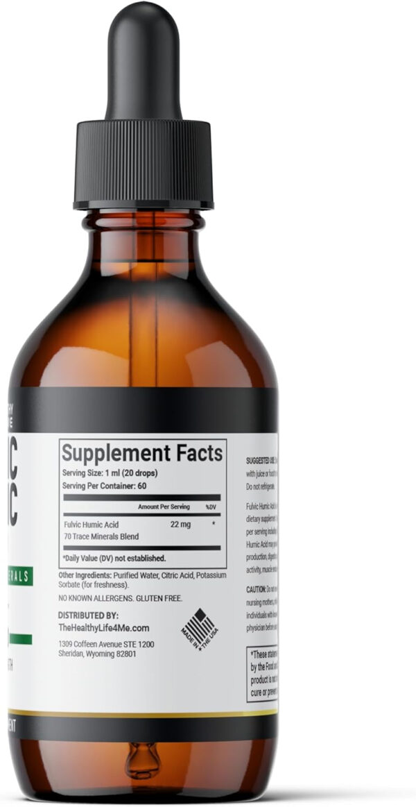 Liquid Fulvic Acid + Humic + Trace Minerals | Keto Supplement | pH Balance - Image 3