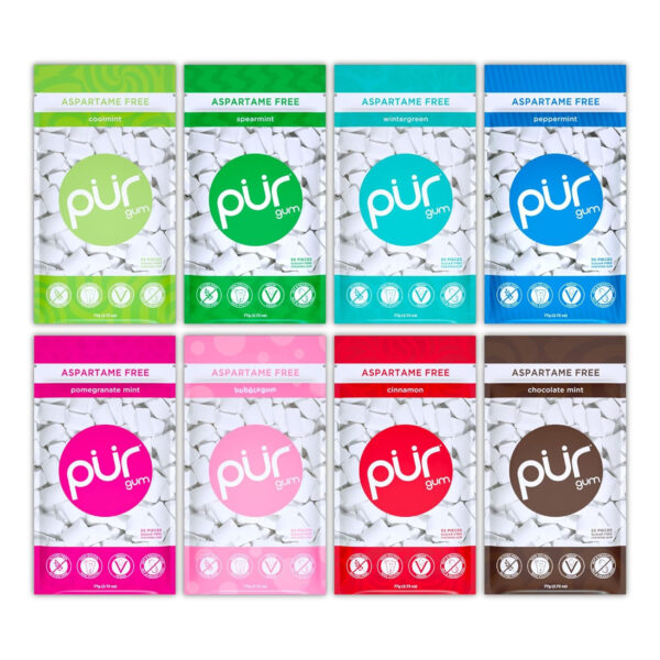 Xylitol Gum | PUR Aspartame Free Natural Spearmint, 55 Pieces - Image 14