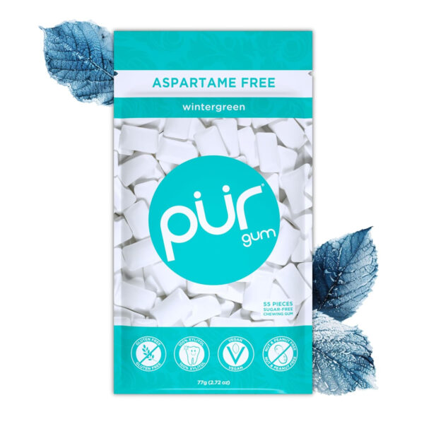 Xylitol Gum | PUR Aspartame Free Natural Spearmint, 55 Pieces - Image 44