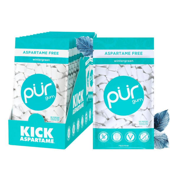 Xylitol Gum | PUR Aspartame Free Natural Spearmint, 55 Pieces - Image 77