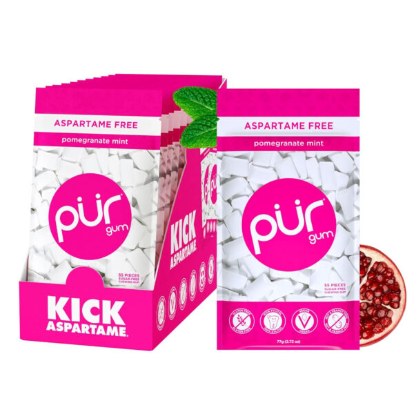 Xylitol Gum | PUR Aspartame Free Natural Spearmint, 55 Pieces - Image 81