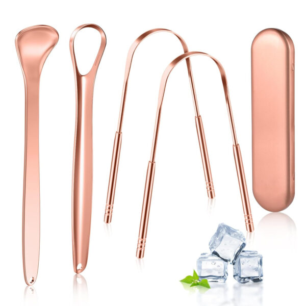 Copper Tongue Scraper with Case, Medical Grade by MORGLES