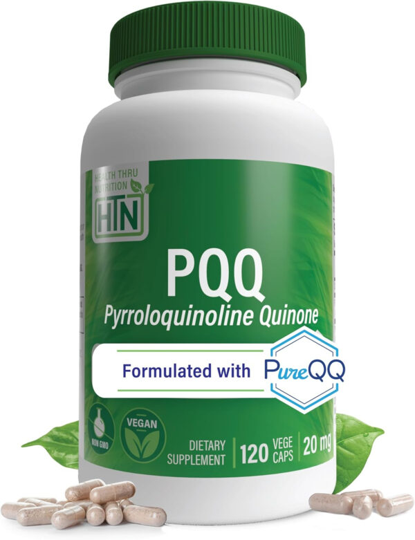 PQQ 20mg 120 Servings Pyrroloquinoline by PureQQ | Promotes Mitochondrial Biogenesis